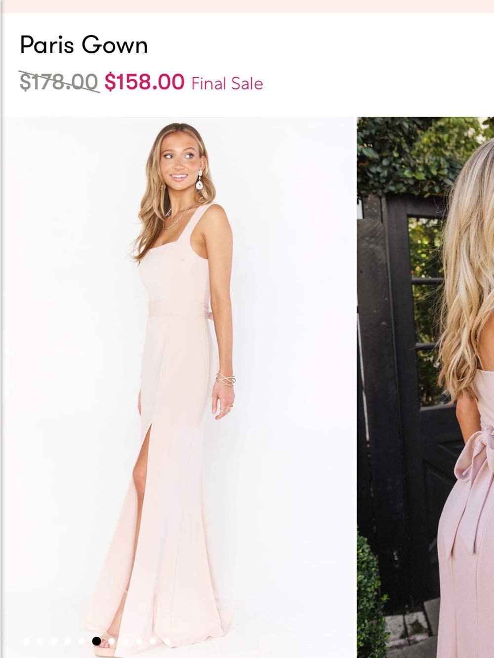 Show me your mumu Paris gown dusty blush stretch